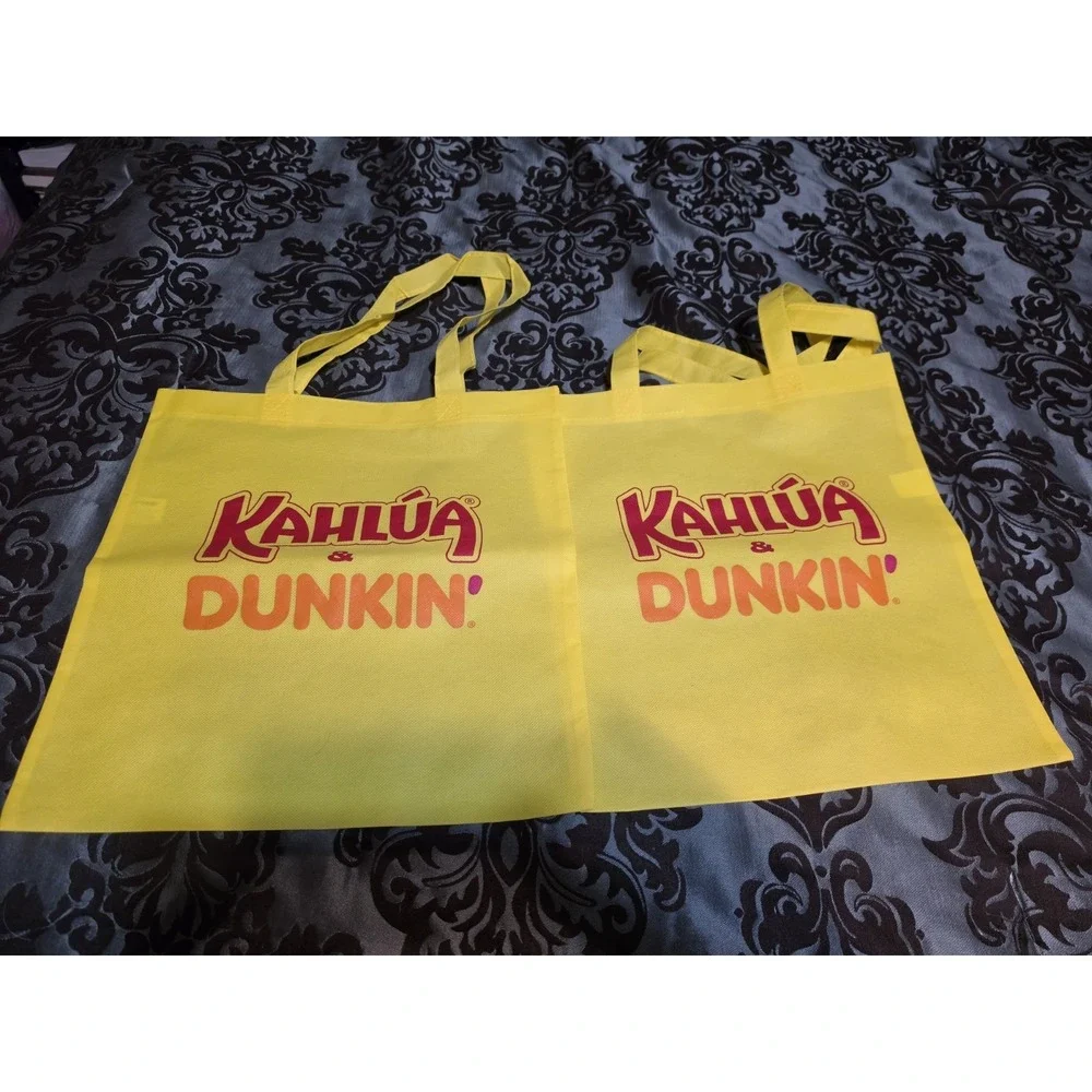 2- Kahlua & Dunkin Yellow‎ Resuable Shopping Bags